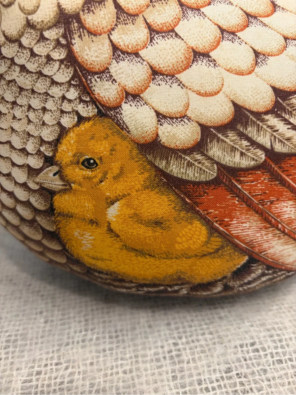 Stuffed Chicken Hen with Baby Chick Farmhouse Thanksgiving Fall Vintage Pillow